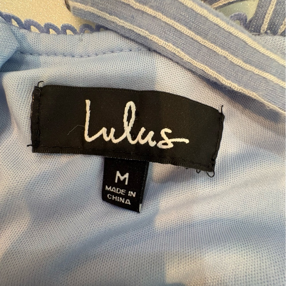 Lulu's Bodysuit Light Blue Striped Adjustable - Picture 7 of 13